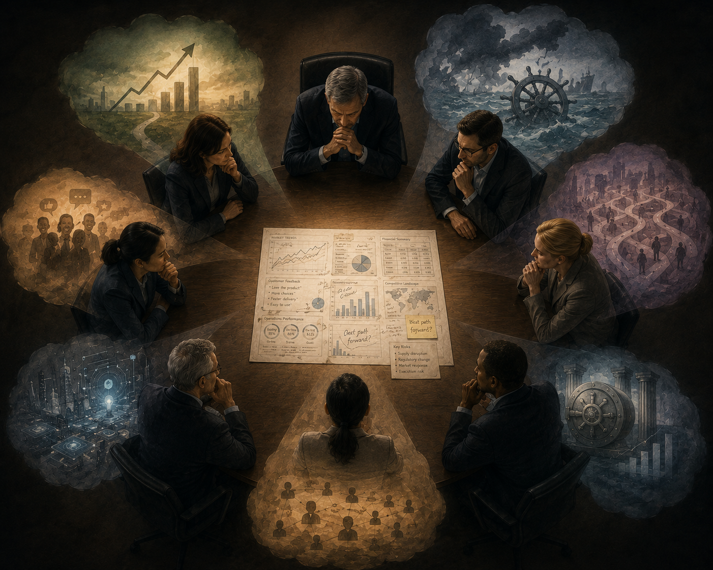 Two possible futures represented before the outcome is known